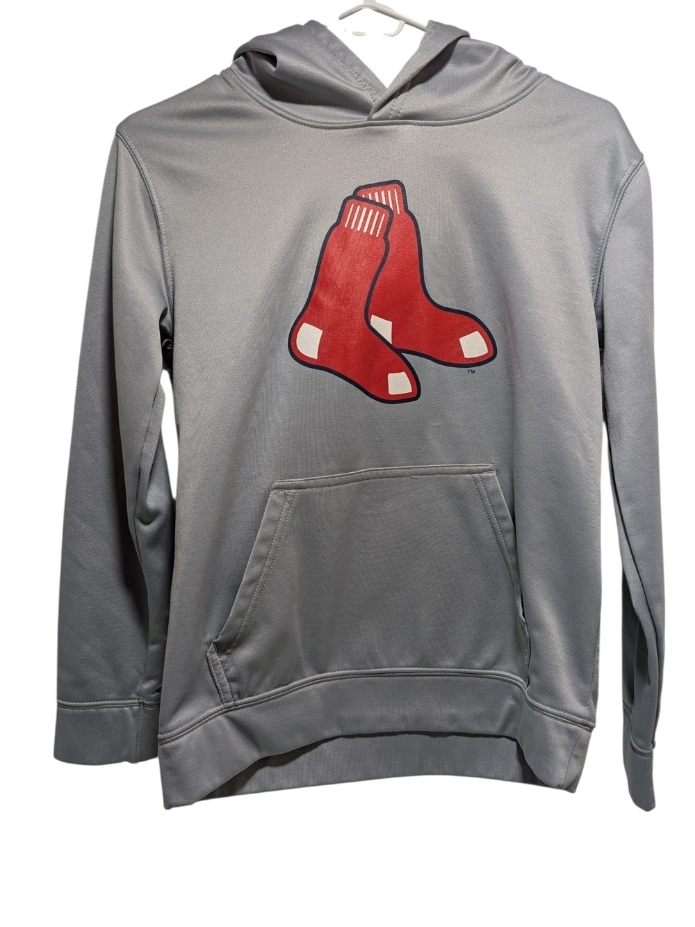 Under Armour Gray Crewneck Hoodie with Red Socks Logo Boys Medium